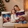 Santa Claus Throw Cushion Case Christmas Tree Santa Pillow Cover  Living Room Sofa