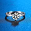 S925 Sterling Silver Six-Prong Moissanite Ring for Women, 1 Carat - Trendy, Simple, Versatile High-End Design