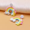 Exaggerated Handmade Rainbow Cloud Earrings - Youthful Summer Studs