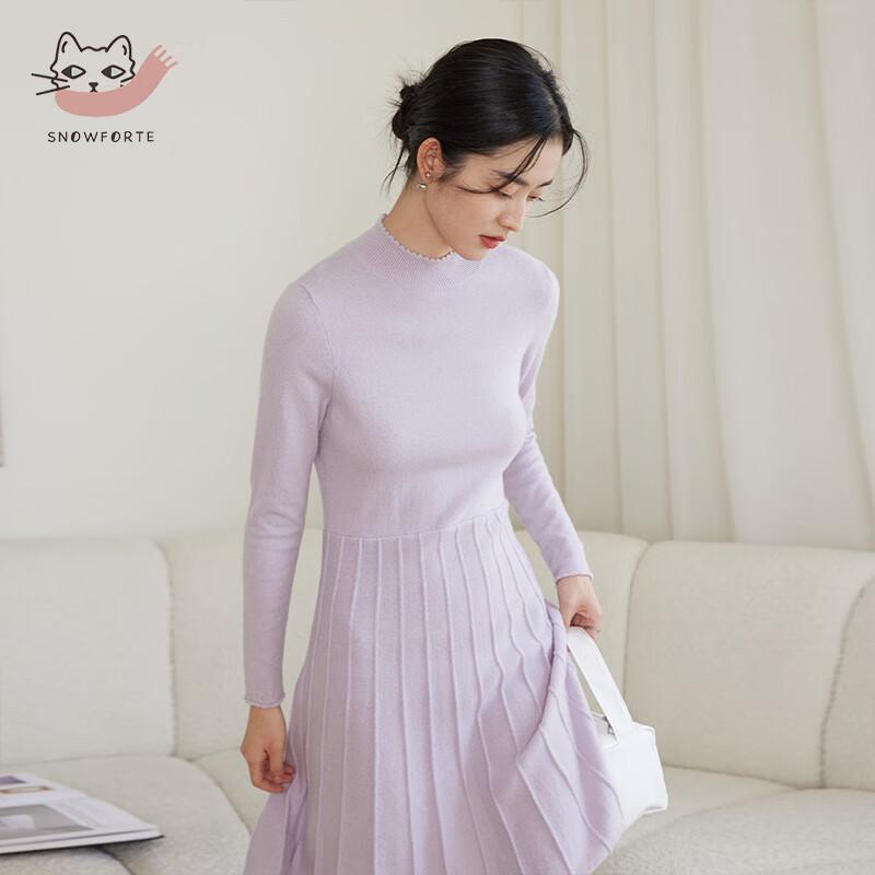 Women's 100% Cashmere Turtleneck Midi Dress