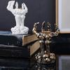 Gothic Halloween Candle Holders, Resin Skeleton Hand Sculpture Desktop Jewelry Holders for Shelf Decors, Mantels, and Entry Tables