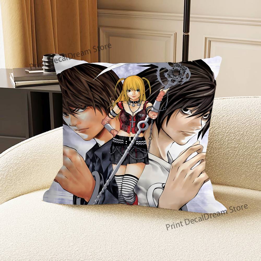 D-Death N-Note Teru Mikami L Misa Printed Pillow Cover Cushion Case Simple Sofa Pillow Case No Pillow Core