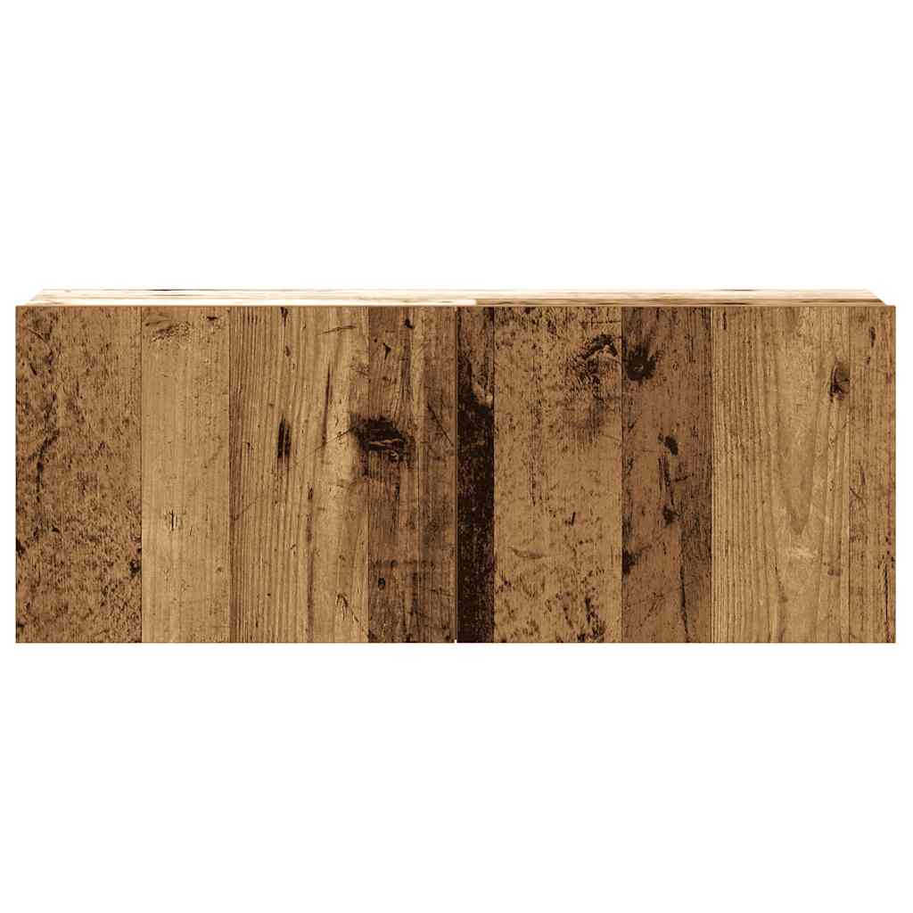 6 Piece Wall Mounted TV Cabinet Set Rustic Wood Look Engineered Wood