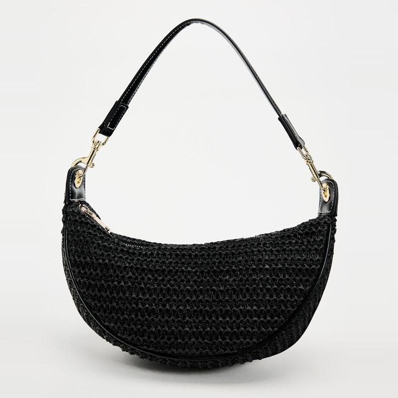 

Сумки-подмышки из соломы в форме полумесяца для женщин, роскошные дизайнерские сумки и кошельки, новая повседневная сумка ручной работы через плечо