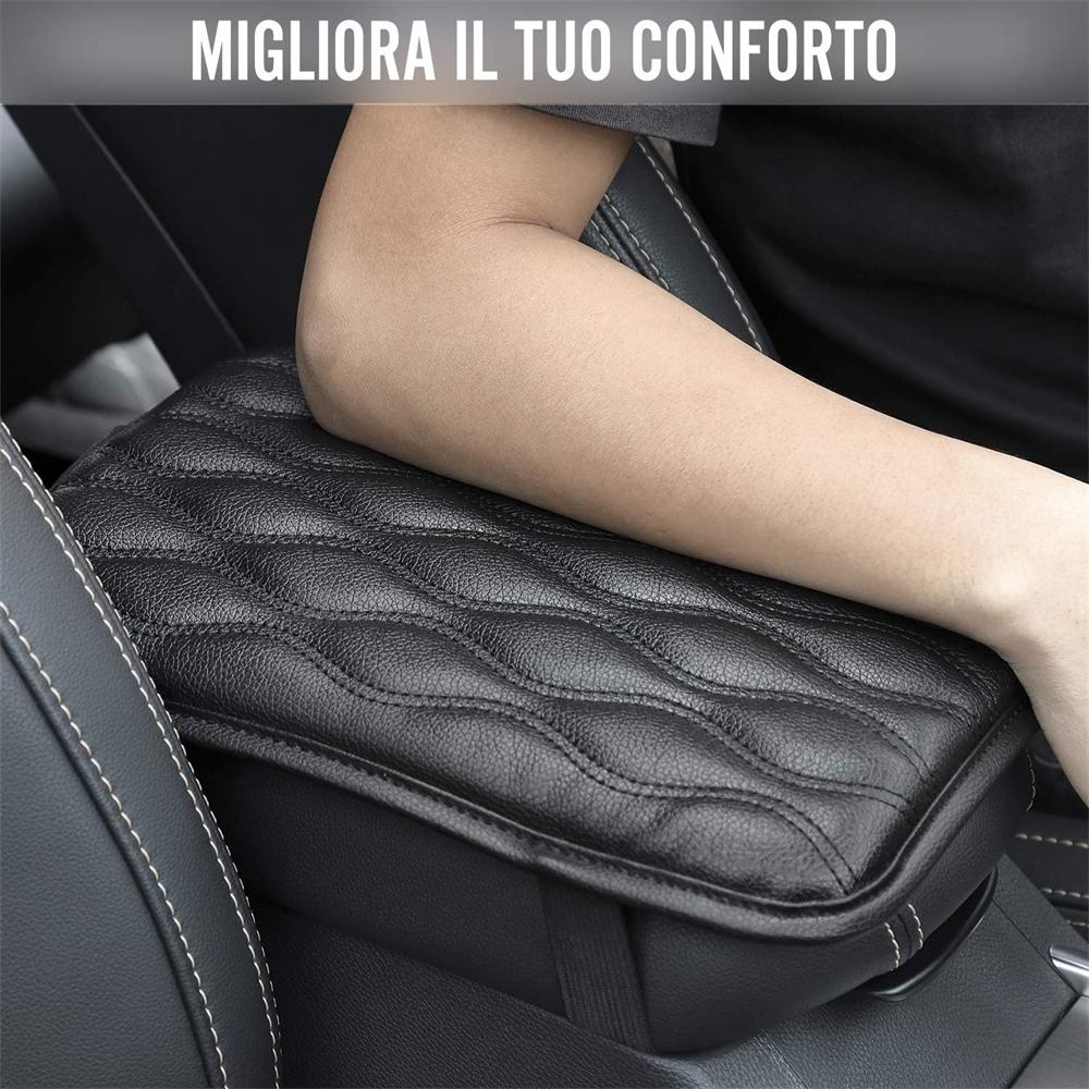 Auto Center Console Pad, Universal Waterproof Armrest Seat Box Cover, Leather Auto Armrest Cover Protector for Most Vehicle(Black)