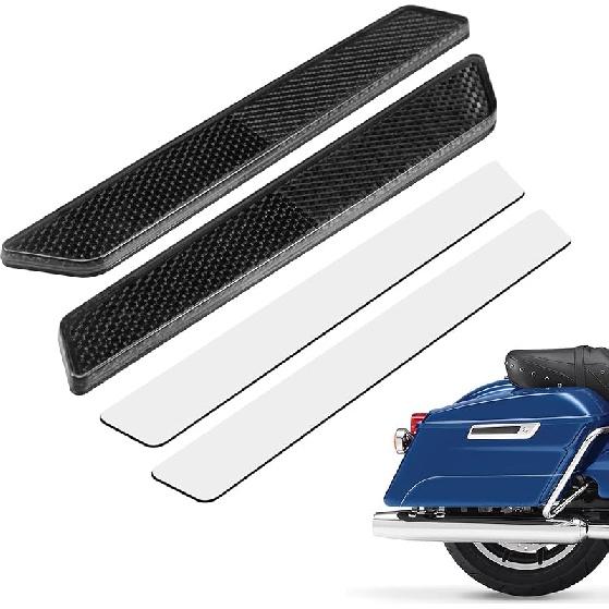 Amazicha Black Reflectors Hard Saddle Bag Latch Cover Reflectors Compatible for Harley Touring Street Glide Electra Glide Road Glide Road King