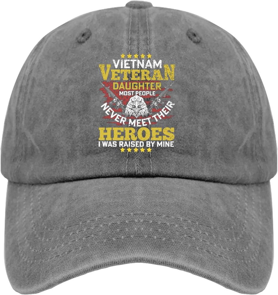 Veteran Daughter Raised By Mine Baseball Cap Polyester Casual Adjustable Hat for Adults