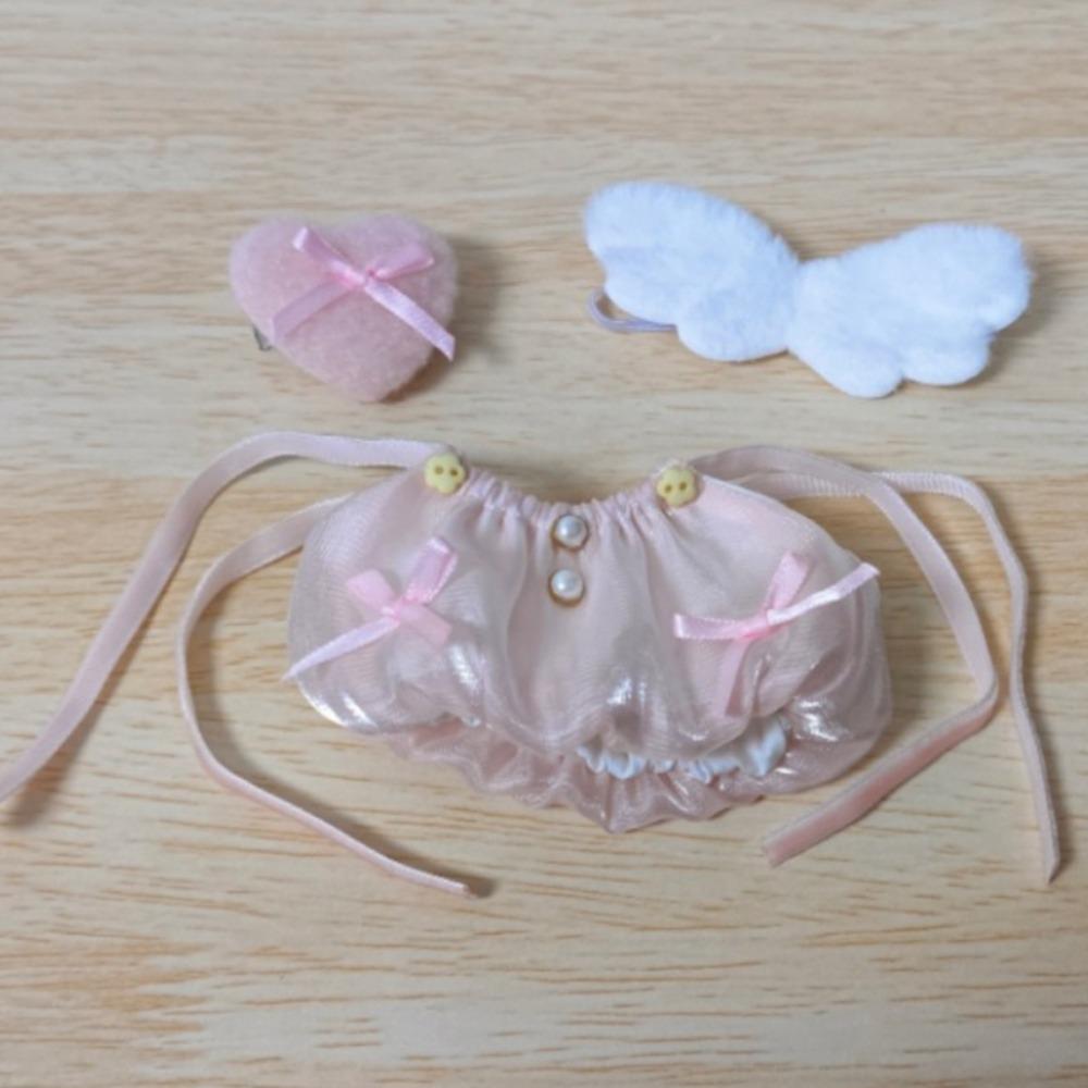 Bow Dress Doll Clothes Outfit with Wing Doll Dress Up Set  Doll Accessories