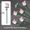 Romantic Rose Flower Building Blocks Set Pink Roses Flowers Toys for Adults, Plant Desk Decoration Bricks Gifts for Girls 613PCS