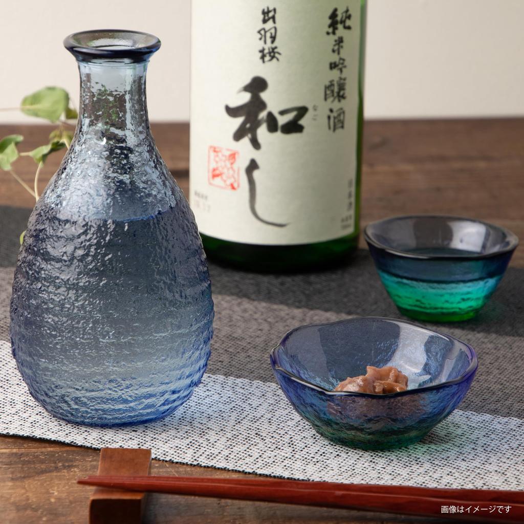 Toyo Sasaki Glass Small X Coral Sea Made In WA3301 Bowl, Blue/Green, Approx. 8.2 3.2cm, Design, Japan,