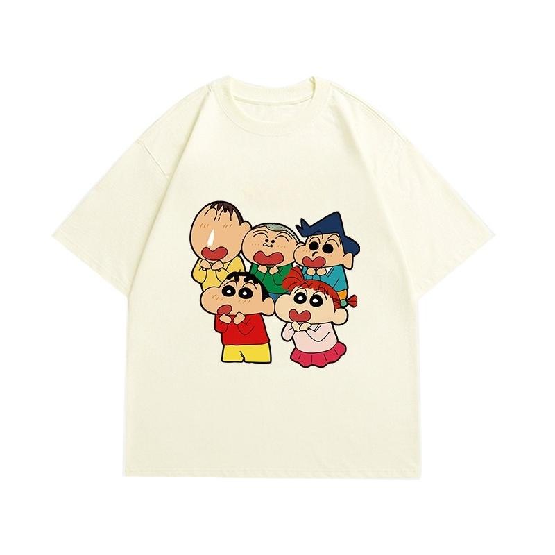 

Crayon Shin Chan Friends Group Print Casual T Shirt Cute Anime Short Sleeve Tee S