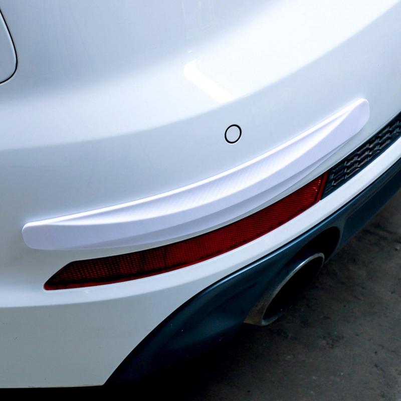 2Pcs Universal Car Metal Bumper Protector Soft Rubber Anti Collision Strips Auto Edge Patch For Bumper And Door Car