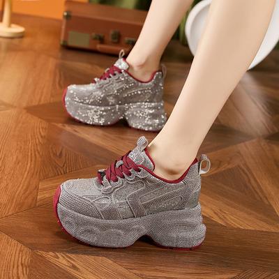 Water Diamond Dad Shoes Women's Spring and Autumn 2026 New Fashion Versatile Women's Shoes Thick Bottom Casual Sports Shoes