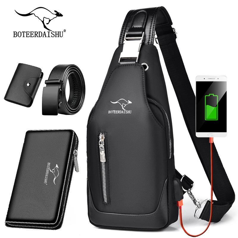 Męska wodoodporna torba crossbody z tkaniny Oxford - styl koreański, modna torba na jedno ramię