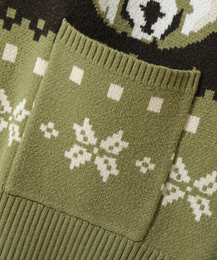 Dimiteulibeullaeg 2Way Essential Heavyweight Nordic Cardigan_Olive