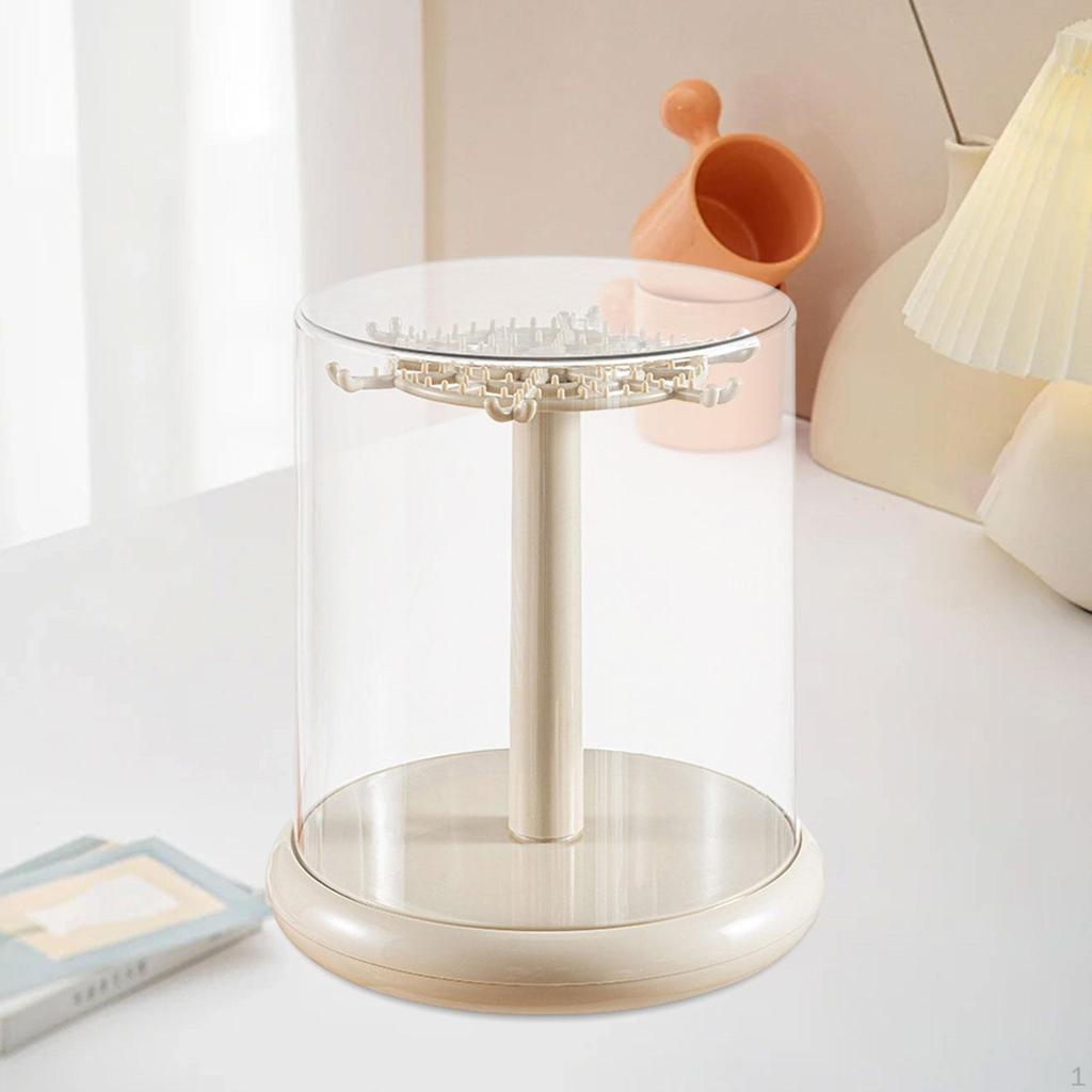 Clear Display Case for Figures Doll Storage Box Rotating Tabletop Stand Small Toys