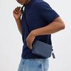 Coach Charter 19 Classic Monogram Double Zipper Closure Fabric And Leather Shoulder Crossbody Bag Small Men Bags Washed-Blue CU206-D61