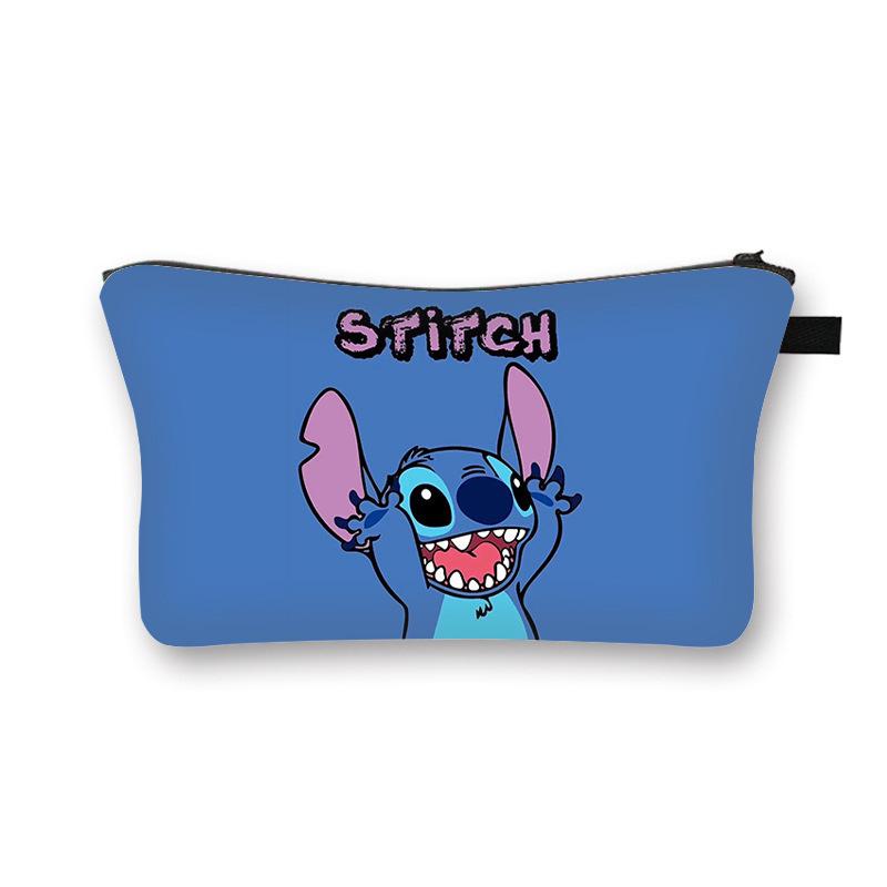 Stitch'S New Cosmetic Bag, Children'S Fashion Portable Double-Sided Toilet Bag, Girls' Outdoor Travel Clutch Storage Bag