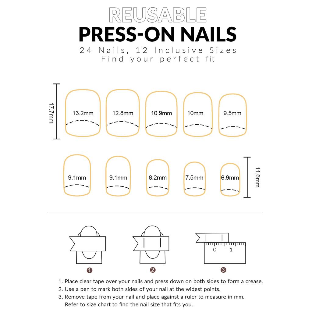 24PCS Blush Smudging Square Press On Nails Charming Comfortable To Wear Manicure Nails for Stage Performance Wear