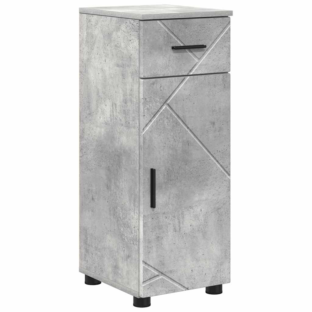 Bathroom Cabinet with Drawers Concrete Grey 30 X 35 X 80 Cm
