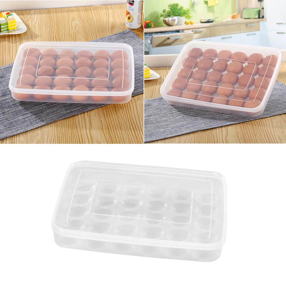 Large Capacity Egg Holder Durable Plastic Container Transparent Lid Egg Storage Box Tray Household Merchandises Washing