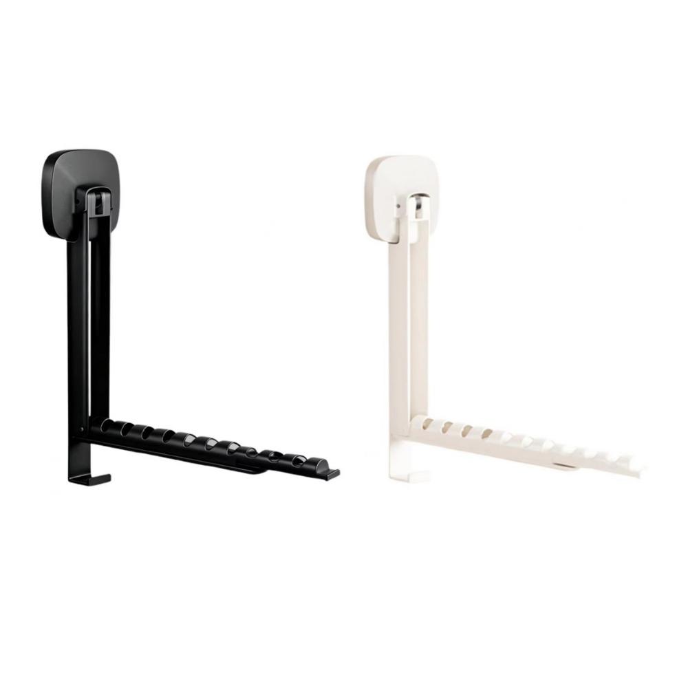 2 Pieces No-drill Installation Suction Cup Clothes Hanger Adjustable Length Laundry Rack  for Home
