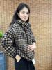 Cappotto di Cotone con Cappuccio e Stampa a Quadri Invernali 2025 con Velluto Plus - Giacca Casual, Elegante e Antietà per Donna