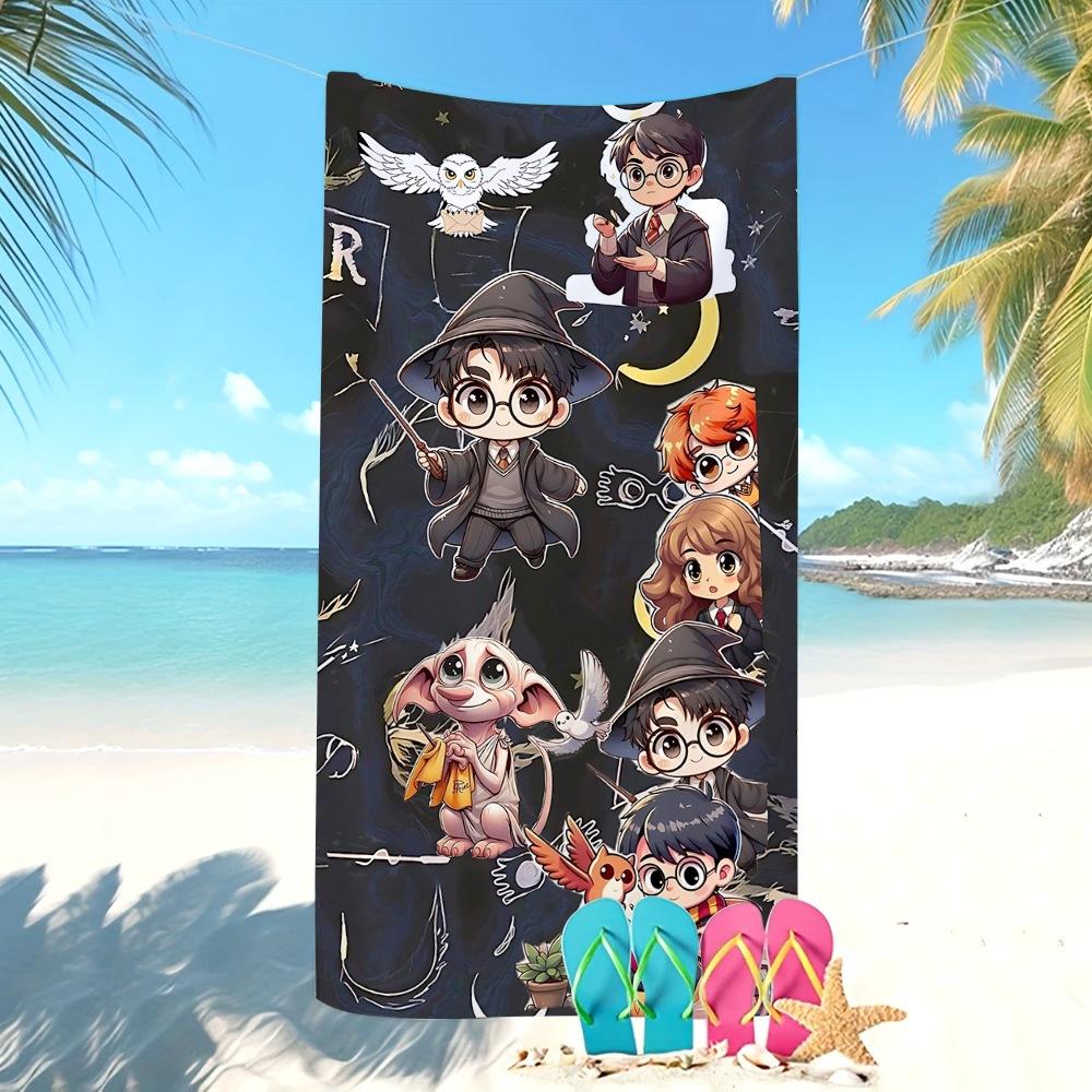 Fantasy Magic Character Pattern Microfiber Large Towel For Children Beach Swimming Shower