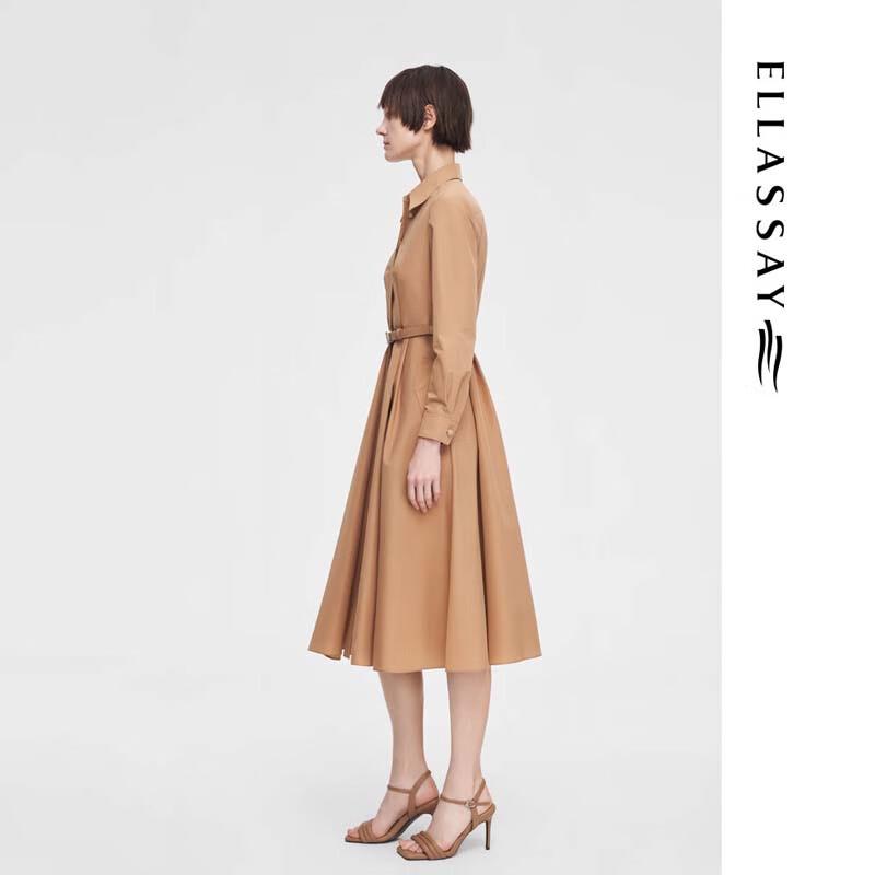 ELLASSAY Women's Retro Shirt Mid-Length Dress