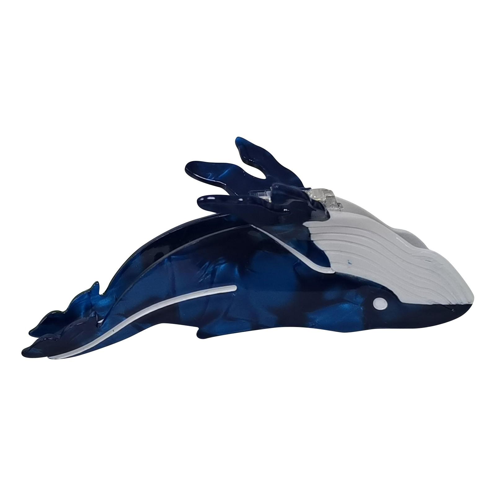 

Заколка для волос «Голубой кит» для хвоста на затылке чёрный