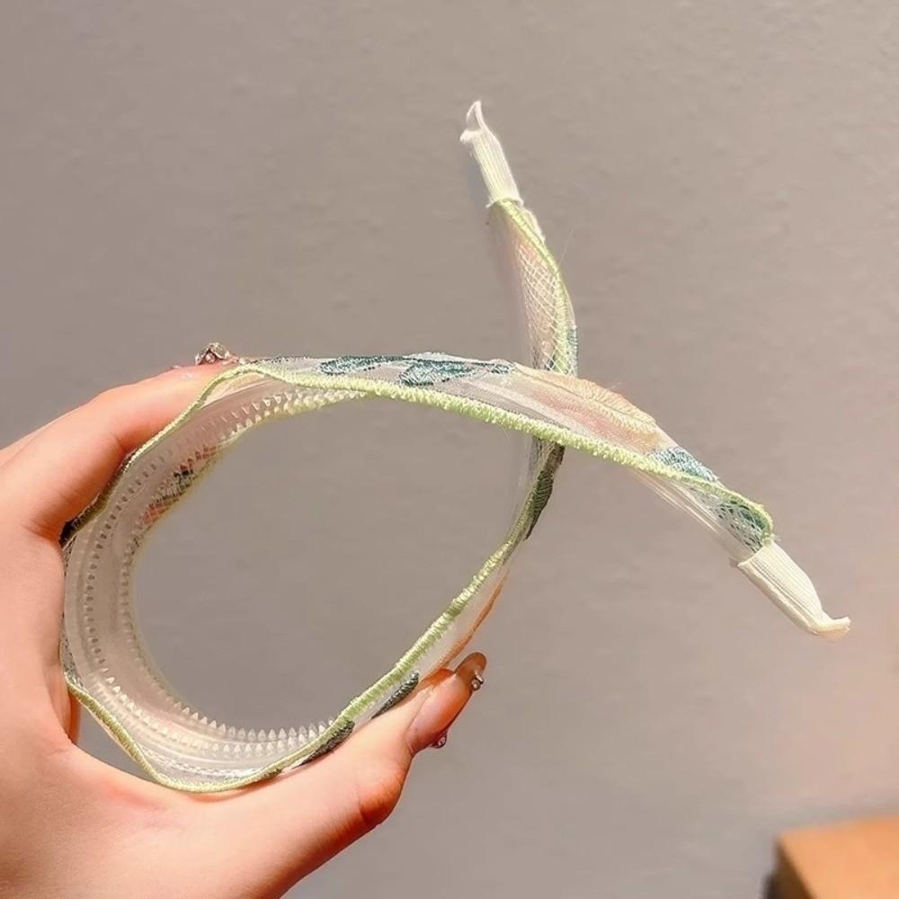 Lightweight Pastoral Hair Hoop Non-slip Wide Brim Hairband Embroidered Floral Headband  Spring