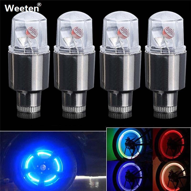 4 Bouchons De Valve Lumineux Pour Pneus - Universels Voiture, Vélo, Moto - ABS Résistant - Brillent Dans Le Noir