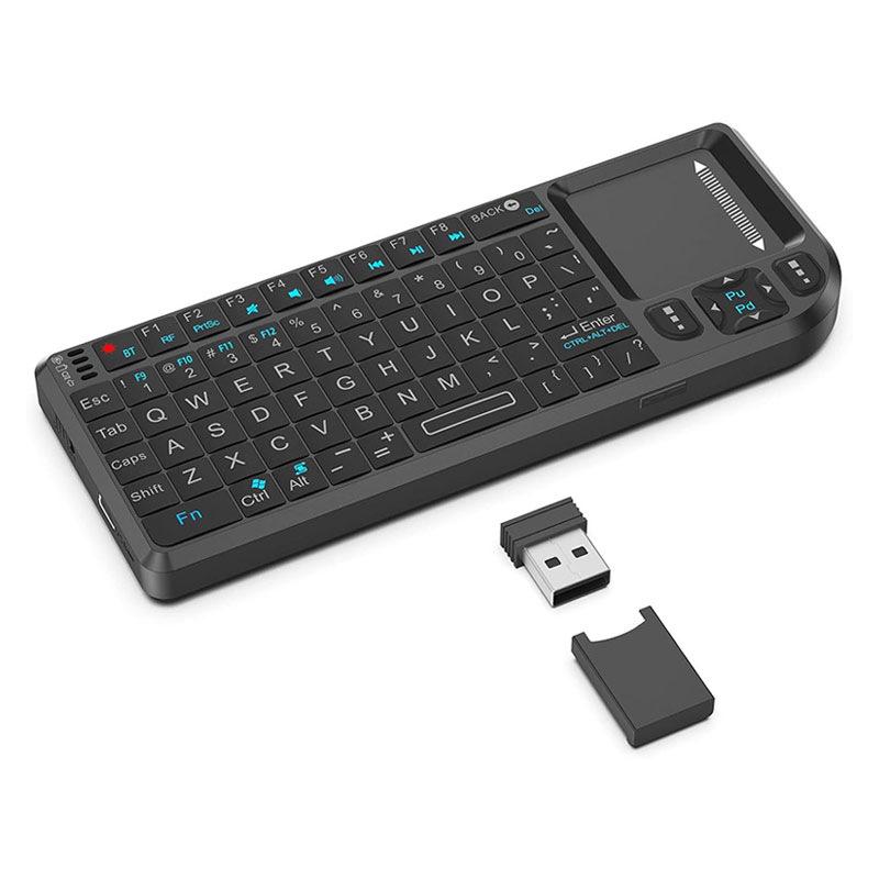 Bluetooth Wireless Dual-Mode Mini Keyboard with 2.4G Connectivity and Laser Light for Mobile Phones and Tablets