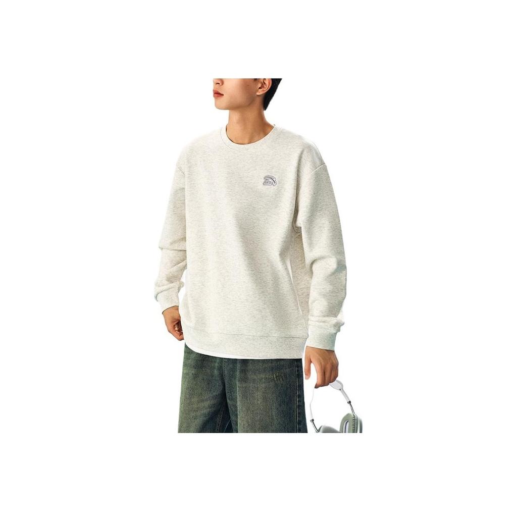 Anta Comfortable Casual Round Neck Pullover Sweatshirt Unisex Sweatshirt Gray Heather-Gray 972448712-1