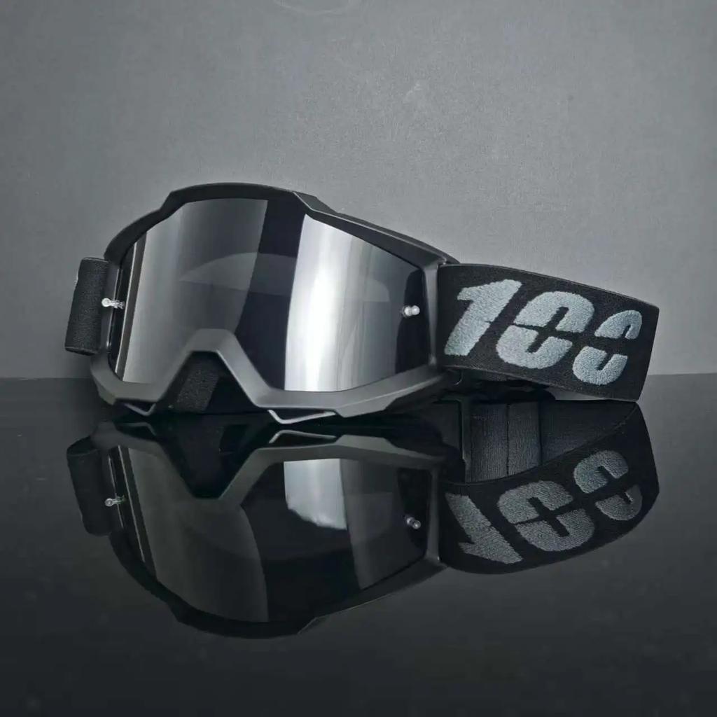 100 Motorradbrille Staubdicht Rennbrille Winddicht für Männer & Frauen Motocross Radfahren Skifahren Outdoor Offroad-Fahrradbrille