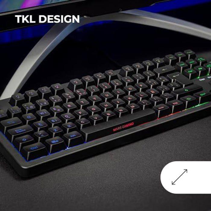 Mars Gaming MK023, TKL Gaming Keyboard, H-Mech Hybrid Technology, FRGB Rainbow Lighting, Anti-ghosting, Compatibility