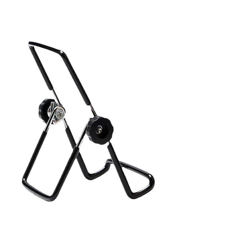 

Портативная складная напольная и настольная подставка из железной проволоки для мобильных телефонов и планшетов black. Large size (opp bag)