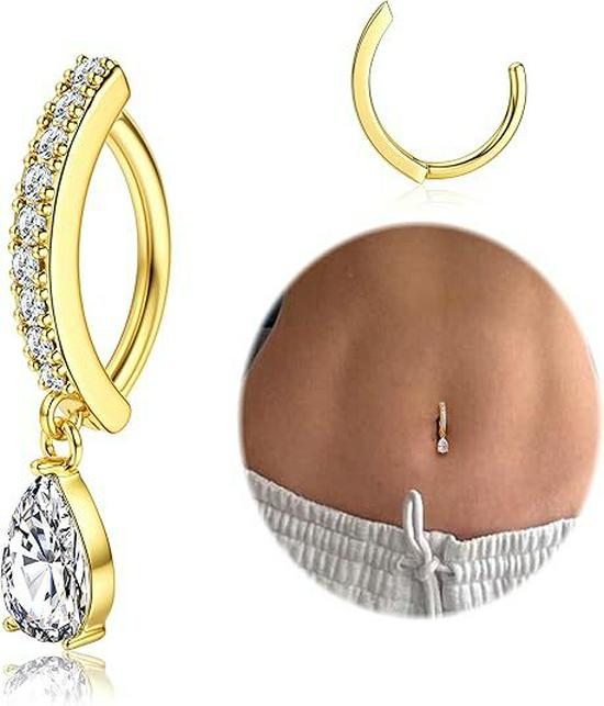 

Горячая Распродажа Любовь Капля Воды Циркон Кольцо для Пирсинга Пупка - Медь Изогнутое Украшение для Пирсинга