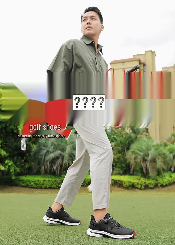 Men's Breathable Non-Slip Golf Shoes with Rotary Buckle for Spring/Summer
