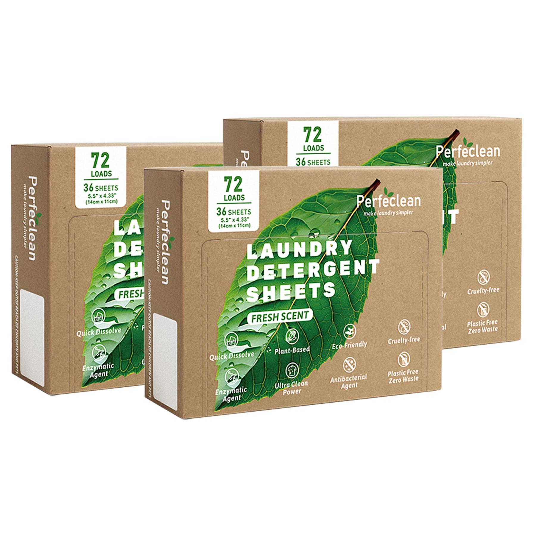 

Perfeclean 3 Packs Bundle Perfeclean стиральный порошок в листах экологически чистые полоски для стирки моющее средство быстрорастворимое для стирки