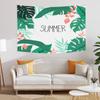 Enthusiastic Summer Green Tropical Leaves Plants Printed Polyester Tapestry Wall Hanging Tapestries For Bedroom Dorm Decor