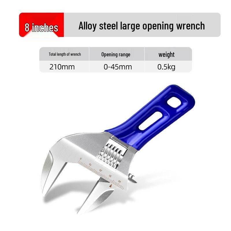 Multifunction Large Opening Adjustable Short Handle Plumbing Wrench