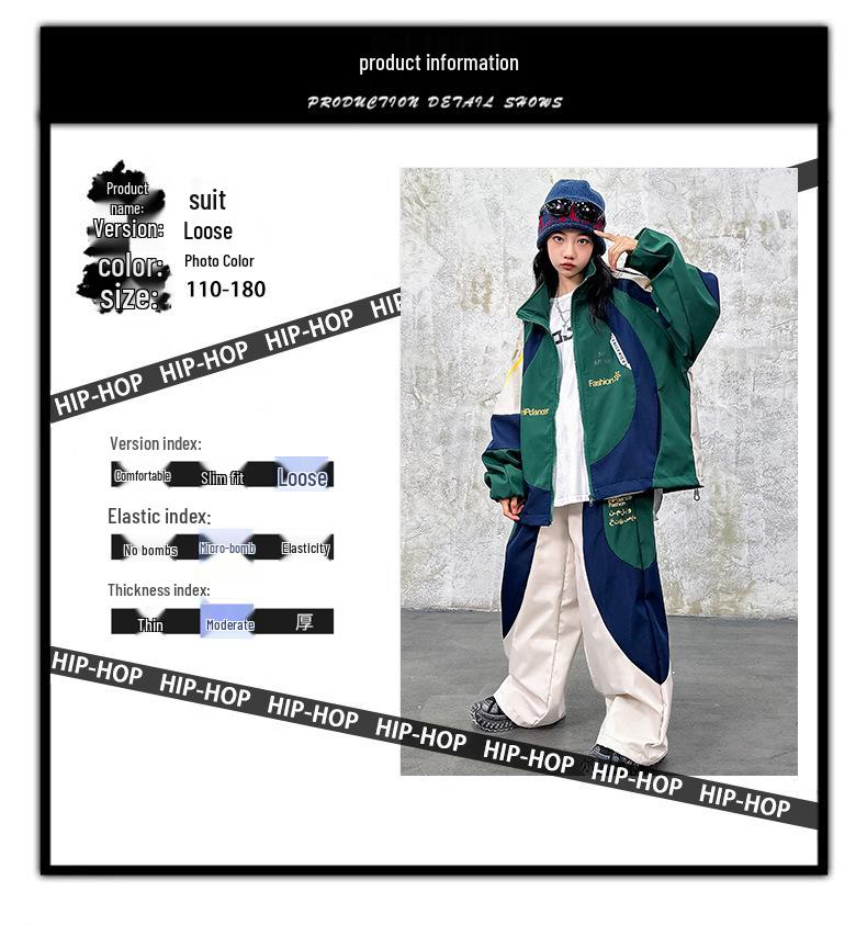 Kids' Trendy Hip Hop Street Dance Performance Costume Set