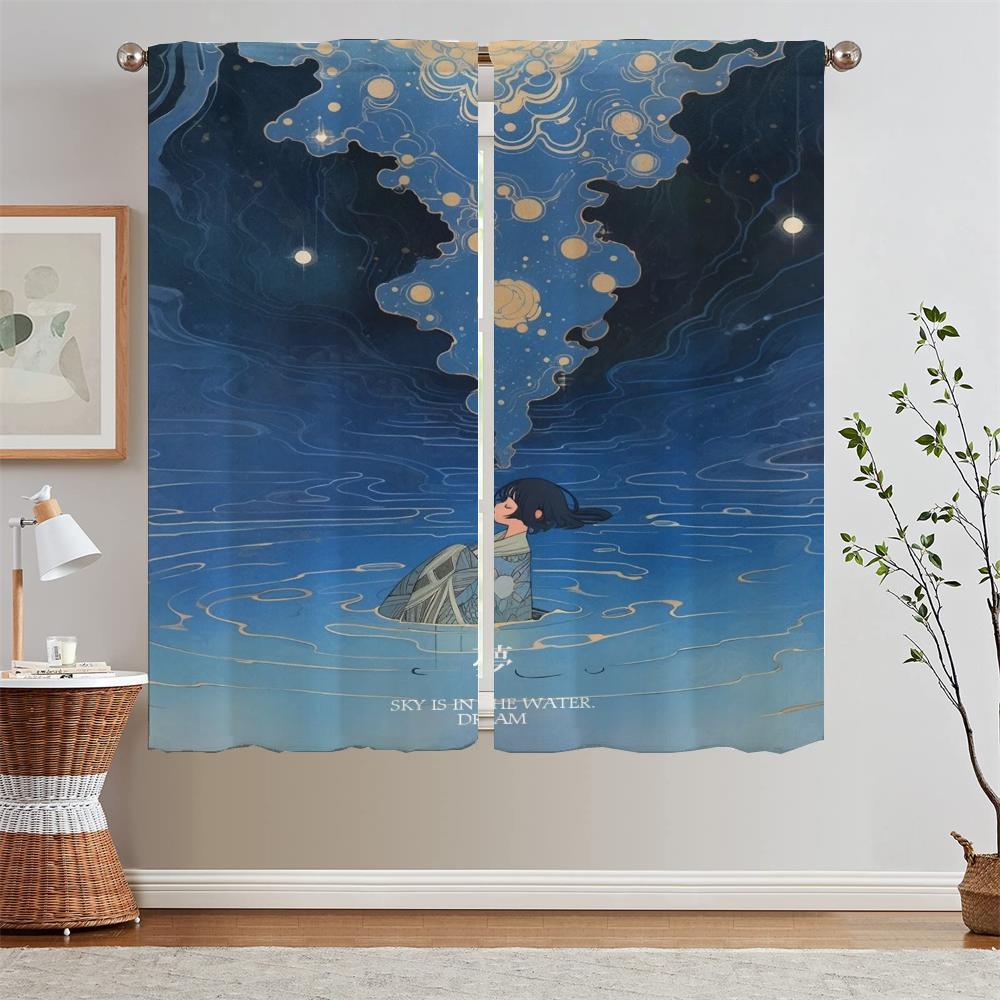 

Звезды засыпают ткань занавески подхваты затемняющие шторы для гостиной украшения рождественские шторы 2 шт комплект шторы W50xH70cmx2pcs-CL