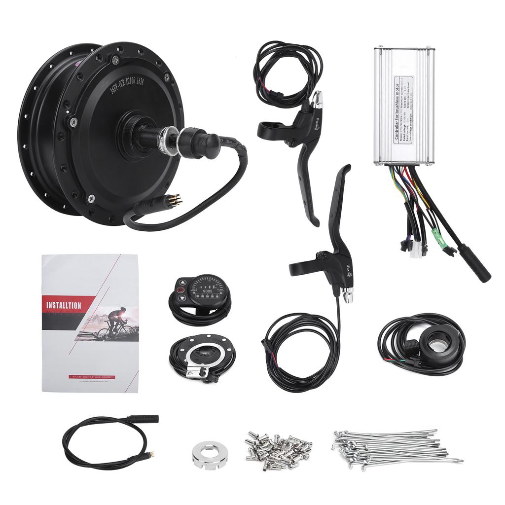 Electric Bicycle Conversion Kit 36V 500W Rear Wheel Hub Motor Set with KT‑900S Display Meter for 12G Wheel