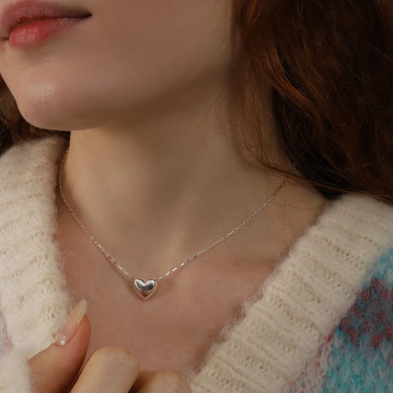 Ozel Silver925 Romantic Heart Pendant Necklace PS151N