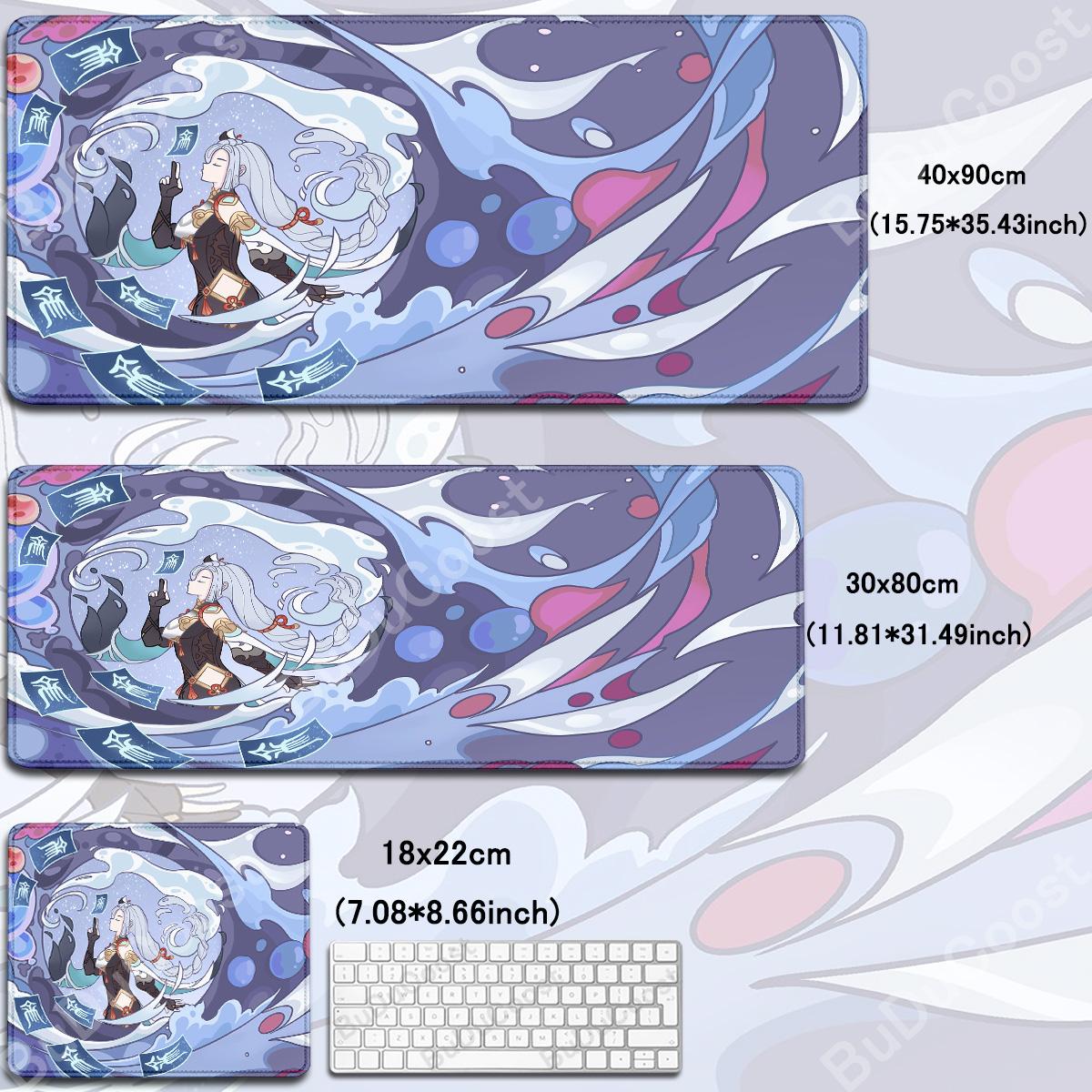 

Gaming Genshin Impact Mouse Pad Cute Cartoon Furina Neuvillette Mavuika Wanderer Raiden Desk Mats XXL Non-slip Keyboard Mousepad Small180x220x2mm