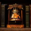 Housewarming Gift Ideas Vintage Halloween Wooden Bell Decor, Rustic Farmhouse Shelf Sitter with Artistic Photo Props Metal Wood Stand, Tabletop