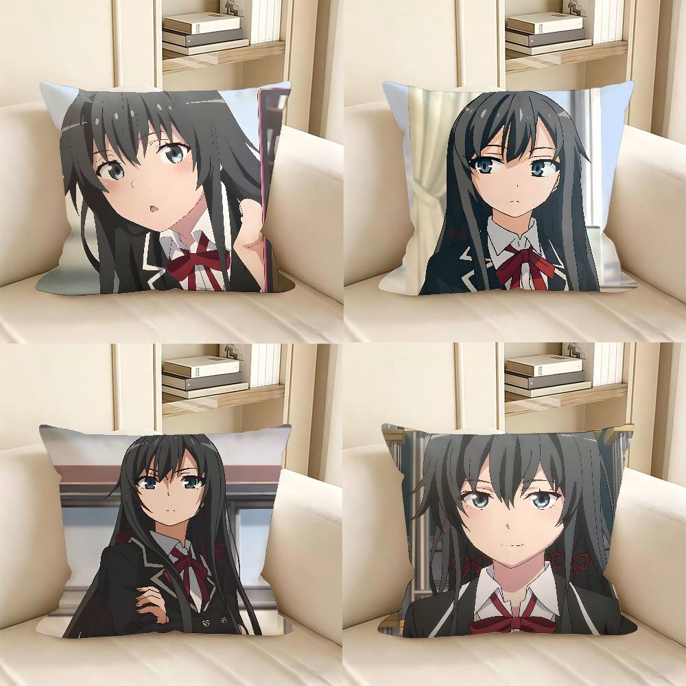 1pc Yukino Yukinoshita Anime Characters Pillow Case Fashion Square Pillowcase Bedroom Sofa Room Ins Decoration Leisure