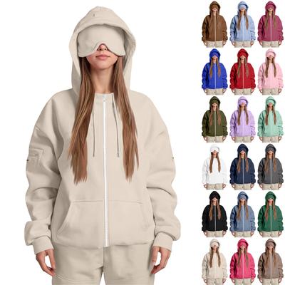 Kadın Modası Günlük Uzun Kollu Düz Renk Kapüşonlu Sweatshirt Üstler